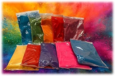 10 Colors x 1lb Each - Holi Color Powder, 10 Natural Powders for Color Fights, Fun Runs, Summer Camps, Festivals, 5k Marathons, Gender Reveals, Parties, Fundraisers, and Rangoli - (1lb Each)