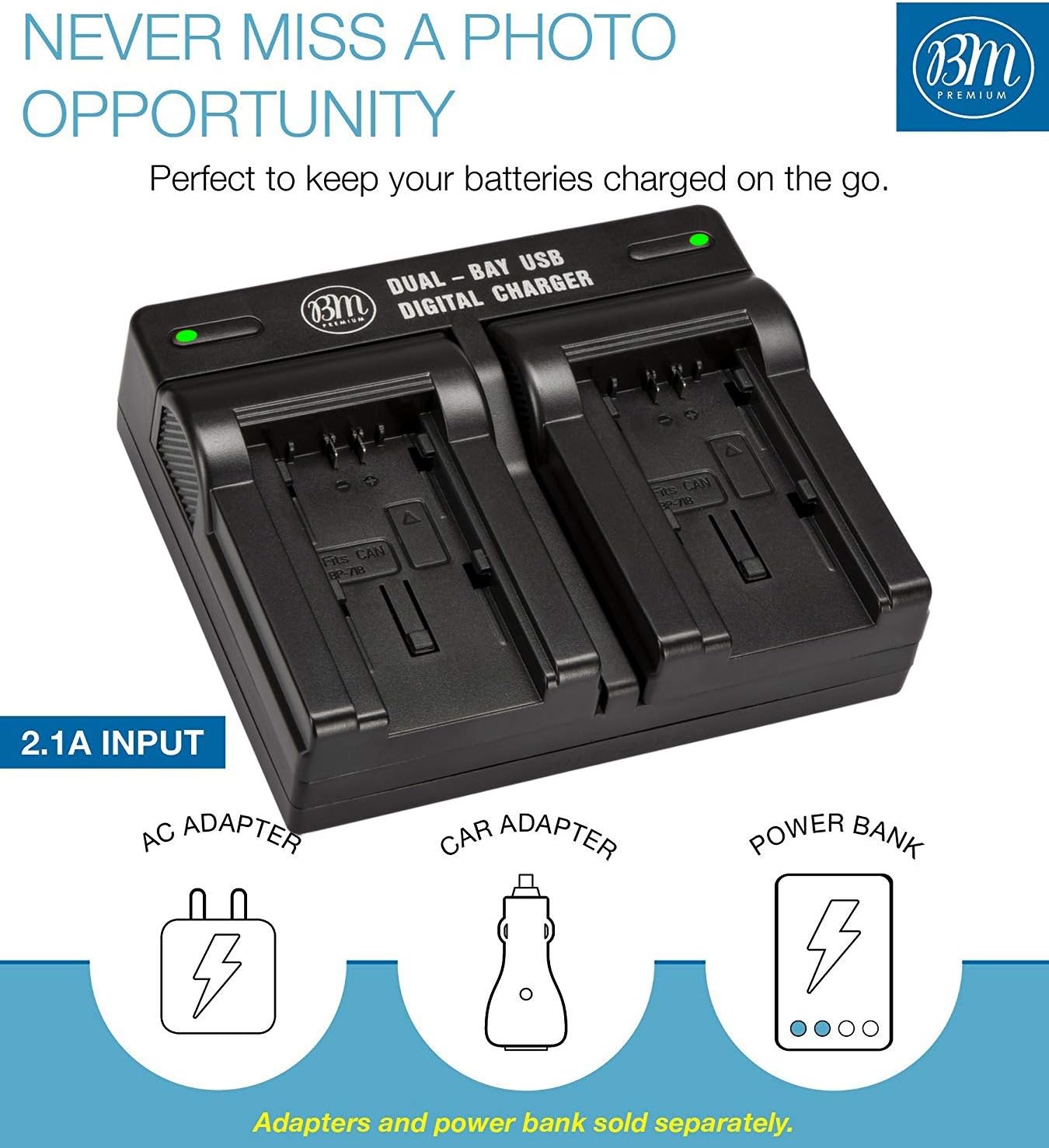 BM Premium 2 BP-727 Batteries and Dual Charger for Canon Vixia HFR80 HFR82 HFR800, HFR70, HFR72, HFR700, HFR32, HFR300, HFR40, HFR42, HFR400, HFR50, HFR52, HFR500, HFR60, HFR62, HFR600 Camcorder : Camera & Photo