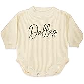 SWaddle AN Personalized Chunky Knit Sweater Romper, Custom Baby Name, Embroidered Baby Outfit, Infant One-Piece Keepsake