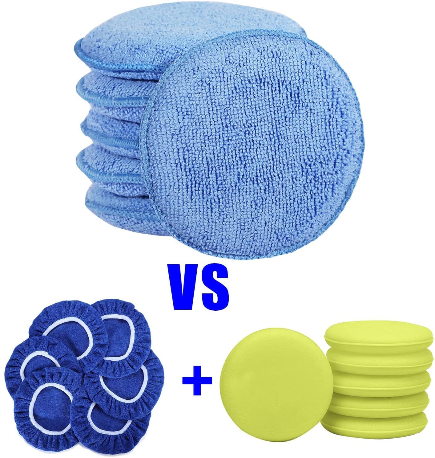 FONAROLL Microfiber Wax Applicator Pads, Car Wax Applicator, Buffing & Detail Polishing Foam Pads for Car Cleaning and Fine Polishing (5