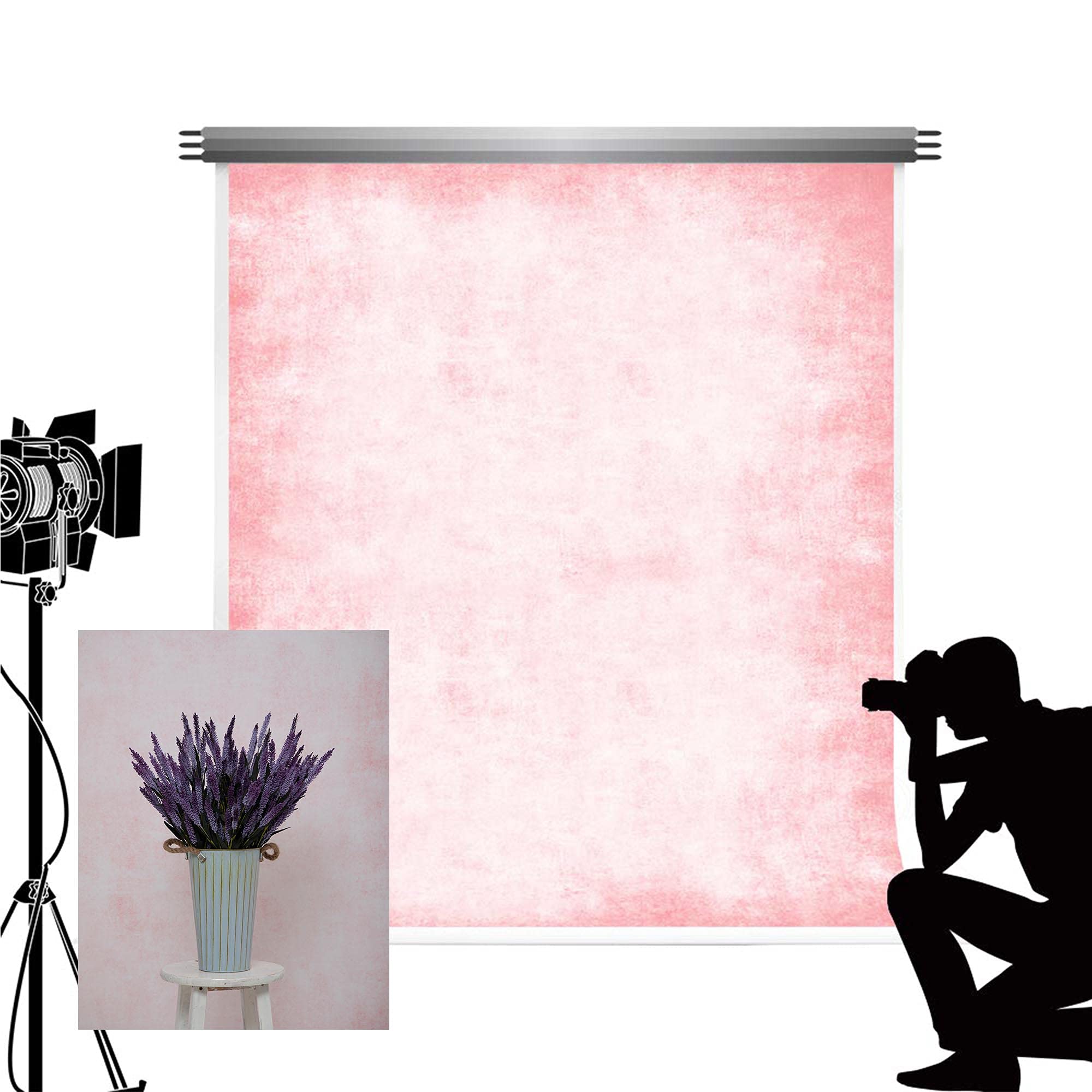Kate 1.5x2.2m Photography Backdrops Pink Cherry Blossoms Studio Background Soft Microfiber Cream Backdrops for Newborn Baby Shooting Collapsible Background