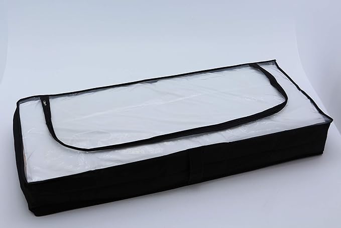 Homme 2X Unterbettkommode strapazierfähig atmungsaktiv Polypropylen-Vliesstoff Reißversschluss Oberseite durchsichtig 103x45x