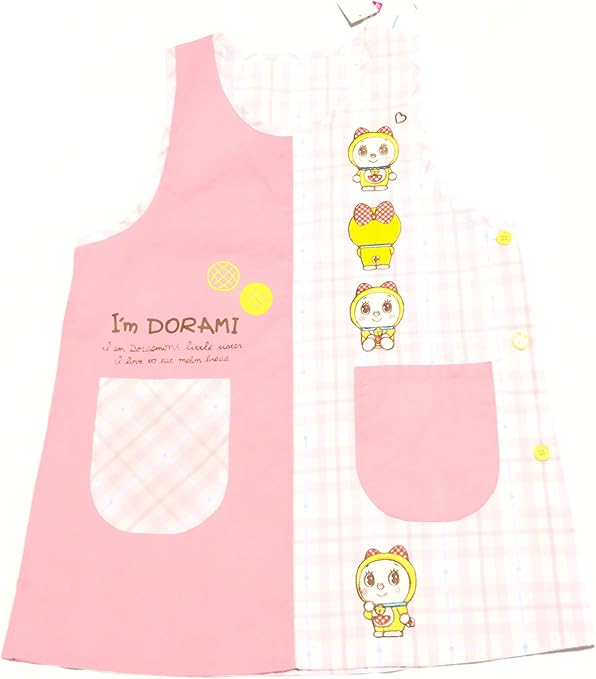 Amazon Co Jp ドラミちゃん ドラえもん エプロン Bigアップリケ 保育士 女性用 M L レディース チェック イ グッズ おもちゃ