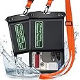 SUPFINE 2 Pcs Waterproof Phone Pouch Floating Case, Large Cell Phone IPX8 Dry Bag with Lanyard for iPhone 16 Pro Max/15/14/13//Galaxy S24 Ultra/S23/S22 Vacation Swimming Beach Travel Essentials-Black