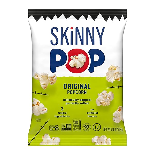 SKINNYPOP POPCORN, ORIGINAL, TRICK OR TREAT SNACK BAGS, GLUTEN-FREE, NON-GMO SNACKS, 0.5OZ, 12 COUNT