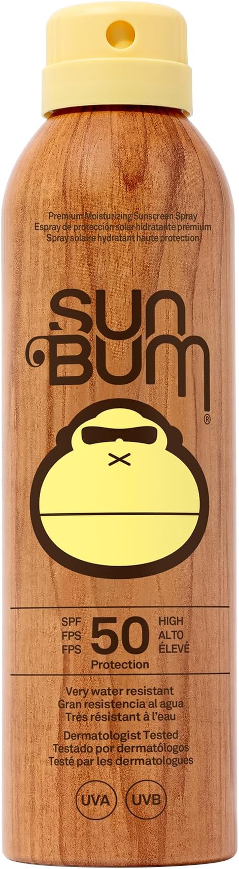 Sun Bum Original SPF 50 Sun Cream Spray 200ml Moisturizing Vitamin E Reef