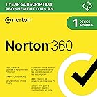 Norton 360, 2026 Ready, Antivirus software for 1 Device, 1-Year Subscription - Includes VPN, Password Manager and PC Cloud Ba