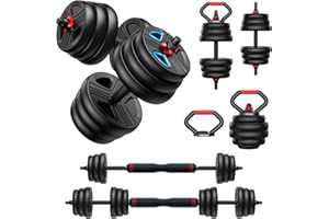 FITPLAM Adjustable dumbbell set,20/35/45/55/70/90lbs Free Weights set with upgraded nut, 5 in 1 Weight Set Used as Kettlebells, Barbell, Push up Stand, Fitness Exercise for Home Gym Suitable Men/Women