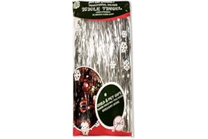 WDS Icicle Tinsel for Christmas Tree Strands - Premium Old-Fashioned Silver Icicles Garland for Xmas Trees Shiny Mylar - Bulk Discounts Available - Kid Pet Safe - Hang with Ornaments & Decor