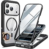 Miracase for iPhone 17 Pro Max Case 6.9" Full-Body Phone Case with Built-in Glass Screen Protector& Full Camera Protector, Camera Control [Magnetic with MagSafe] Drop Proof 17 ProMax Cover, Black