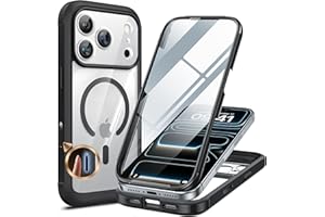 Miracase for iPhone 17 Pro Max Case 6.9" Full-Body Phone Case with Built-in Glass Screen Protector& Full Camera Protector, Camera Control [Magnetic with MagSafe] Drop Proof 17 ProMax Cover, Black