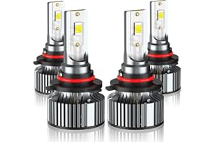 XWQHJW Compatible For GMC Sierra 1500 2500 3500 High and Low Beams Light Bulbs 1999 2000 2001 2002 2003 2004 2005 2006, 6500K White, 500% Brightness, Plug n Play, for Off-Road Use Only, Pack of 4