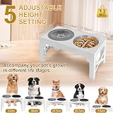 Polegas 3-in-1 Elevated Dog Bowl Stand with Slow Feeder White view 2