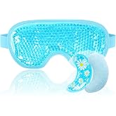 NEWGO Cooling Eye Mask for After Surgery, 1 Set Eye Pad and Eye Mask, Blue | Reversible Dual-Sided Design, Hot &amp; Cold Use, Suitable for Swelling, Puffy Eyes, Dark Circle, Migraine