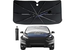 HocIece Car Windshield Sun Shade Umbrella - Foldable Car Windshield Sun Shade Cover,360° Bendable Handle,UV Sunshade for Car Windshield,Easy to Use and Store, Fits Various Front Windshields (57"x33")