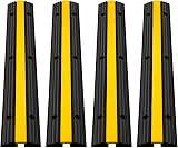 VEVOR 4 Pack 1 Channel Rubber Cable Protector Ramp 18000 Lbs Heavy Duty Speed view 8