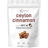 Micro Ingredients Ceylon Cinnamon, 300 Softgels, Made with MCT Oil | True Ceylon Cinnamon Supplements for Men &amp; Women. Energy &amp; Antioxidant Support*. Non-GMO, Gluten Free