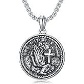 YOAIYOJIA Saint Patron Necklace for Men Women 925 Sterling Silver St Michael/St Benedict/St Jude/St Christopher/Virgin Mary/St Raphael/St Francis Pendant Necklace for Birthday Christmas