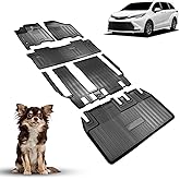 Fit for Toyota Sienna Floor Mat 3 Rows Trunk Mats 2020-2011, All Weather Floor Liners Rear Cargo Liner Protector for Toyota Sienna Accessories 2020-2018 2017 2016 2015 2014 2013-2011(Fit 8 Seater)