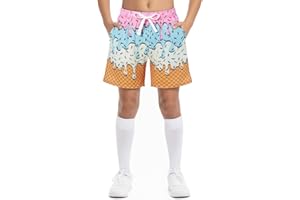 Cozople Boys Athletic Shorts Kids Basketball Shorts Mesh Breathable Shorts for 7-16 Years