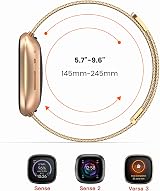 Yoohoo Stainless Steel Strap for Fitbit Versa 3/4 Sense 2 Adjustable Double view 4