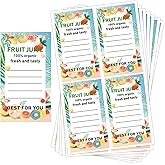 Plastic Juice Bottle Labels Stickers,1.6 x 2.4 Inch Self Adhesive Fruit Juice Drink Containers Sticker for 12oz 8oz 4oz Juice Bulk Containers Bottles (200 Pcs)