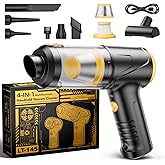 Svoko Handheld Vacuum Cleaner 21000Pa Suction with Brushless Motor, 4-in-1 Portable Mini Car Vacuum with 2 Suction Modes, Cordless Vacuum with LED Light, Type-C Charge for Car, Office Desk, Keyboards