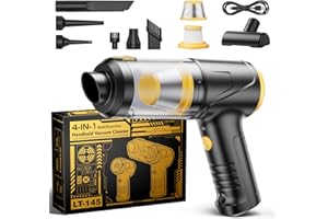 Svoko Handheld Vacuum Cleaner 21000Pa Suction with Brushless Motor, 4-in-1 Portable Mini Car Vacuum with 2 Suction Modes, Cordless Vacuum with LED Light, Type-C Charge for Car, Office Desk, Keyboards
