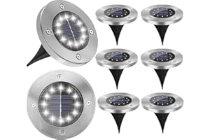 KelvinLux Solar Lights Outdoor Waterproof, 8 Packs Bright Solar Ground Lights with Updated 12 LEDs, Solar Garden Lights Landscape Lights for Pathway Walkway Driveway Patio Yard Deck Lawn Decor (Cold)