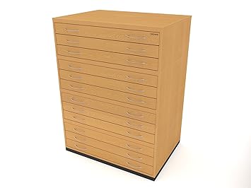 Traditional A1 12 Drawer Plan Chest Oak Paper Storage Cabinet With