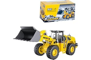 Qcar 1/60 Wheeled Loader Heavy Duty Construction Metal Bulldozer, Loder Vehicle Toys for Kids, Outdoor Sandbox Car Toys, Birthday Gift Toddler Boy Kid