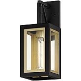 Maxim Lighting 30052CLBKGLD I Neoclass Collection 16 Inch One Light Outdoor Wall Sconce I Black & Gold Finish I Modern Contem