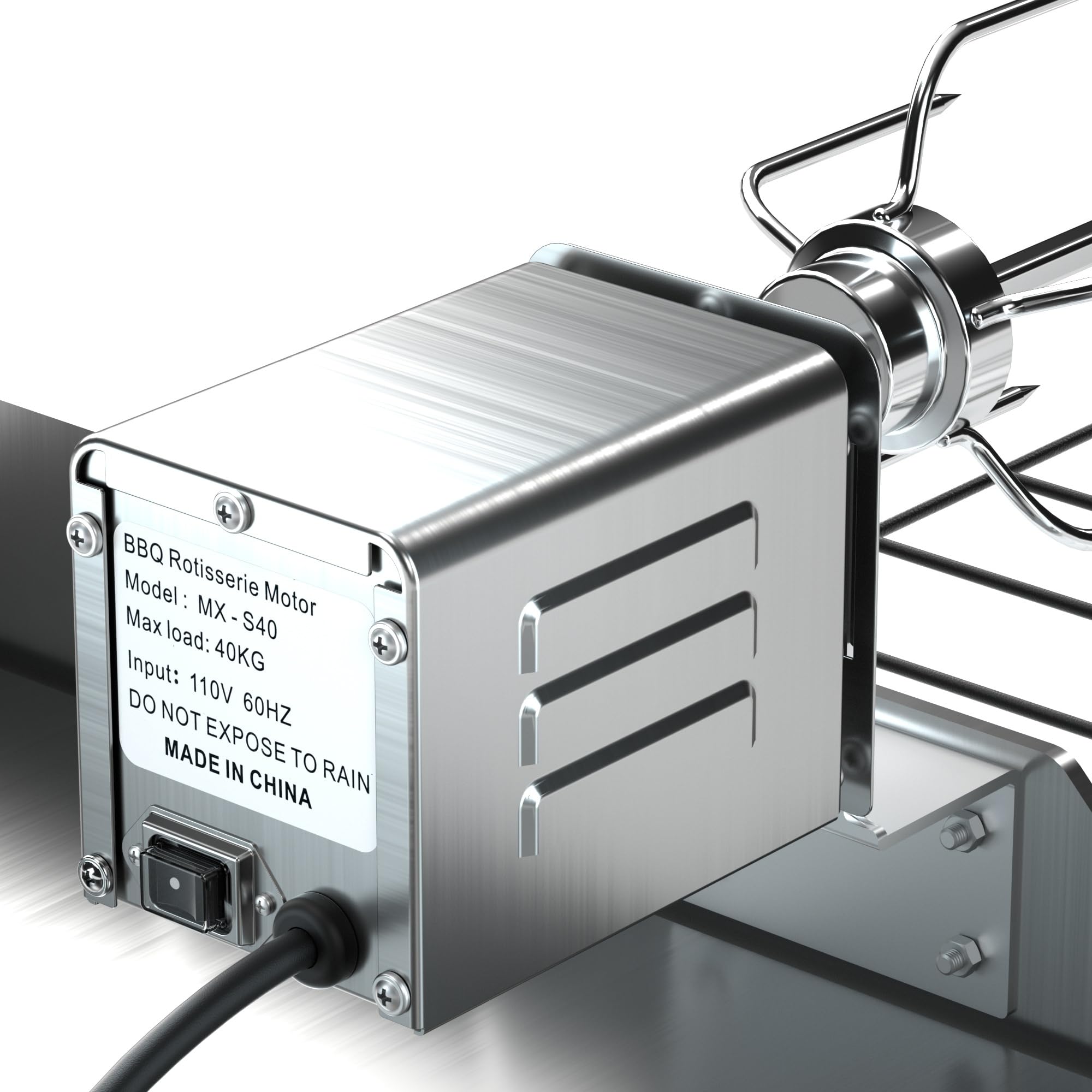 Photo 1 of Electric Grill Rotisserie Motor 110V 15W Stainless Steel BBQ Spit Rotisserie Motor 90LB / 40KG for Goat Pig Chicken Roaster