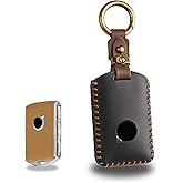 CaseCare Leather Key Fob Cover with Keychain Compatible with XC90 XC60 XC40 S60 S90 V60 V90 Polestar 1 2