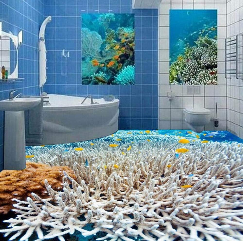Murando Fotomurales Papel Tapiz De Suelo 3D Ocean Coral Tropical Fish