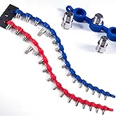 NAMOKA 32 Pcs Detachable Nut and Bolt Thread Checker Flexible Silicone Loop | 304 Stainless Steel Gauges, Identify Standard &amp; Metric Sizes, 2-in-1 Screw Size Finder for Tight Spaces &amp; Fixed Fasteners
