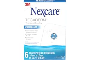 Nexcare™ Tegaderm™ Transparent Dressing H1626-06-CA, Waterproof, 4 in x 4 3/4 in (10 cm x 12 cm), 6/Pack