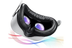 Saqico Face Pad Replacement for Oculus Quest 2 - Comfortable PU Leather & Memory Foam VR Face Cushion - Anti-Sweat - Ergonomic Design - Compatible with Meta Quest 2 - Easy to Install & Clean