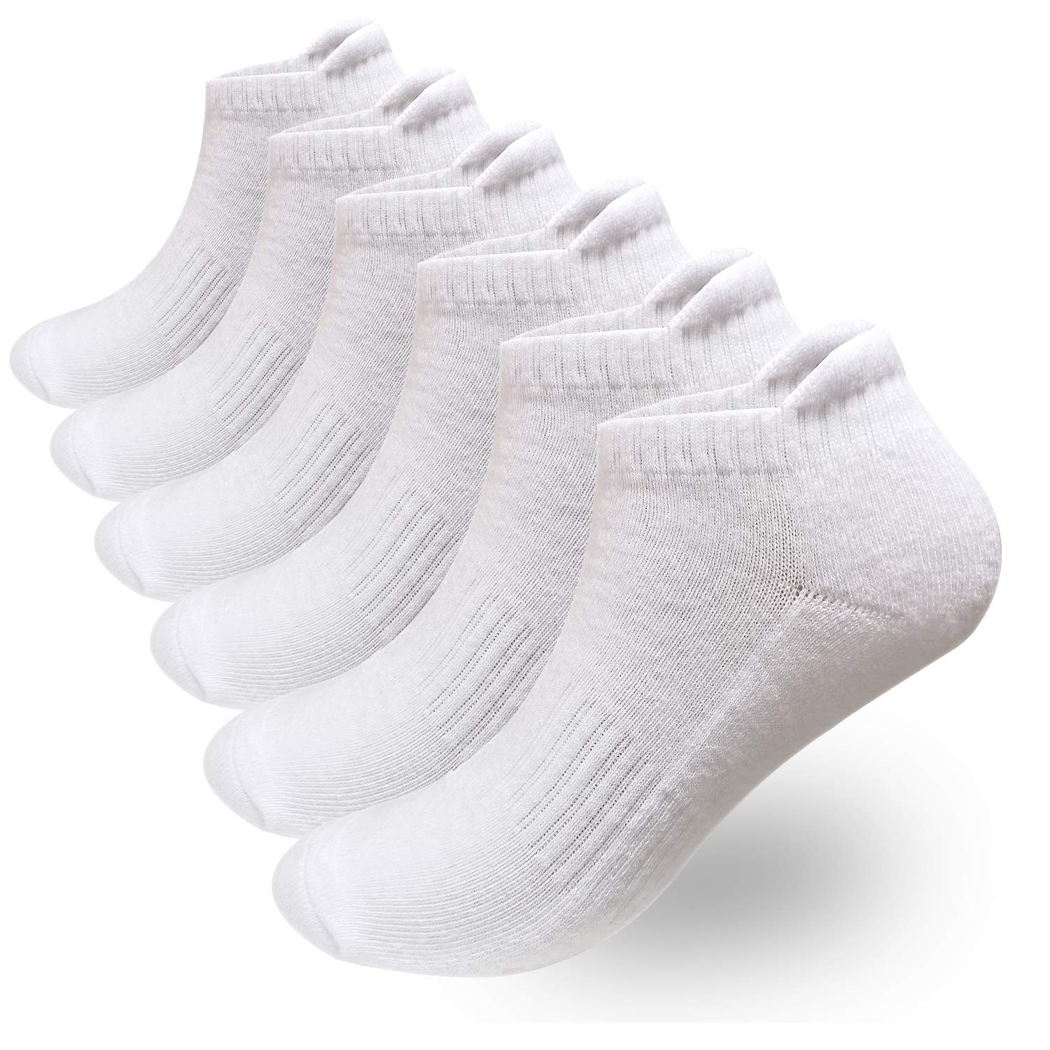 Men's Low Cut Athletic Socks Comfort (A3-White - 6 Pairs, L/XL(US MEN 9 ...