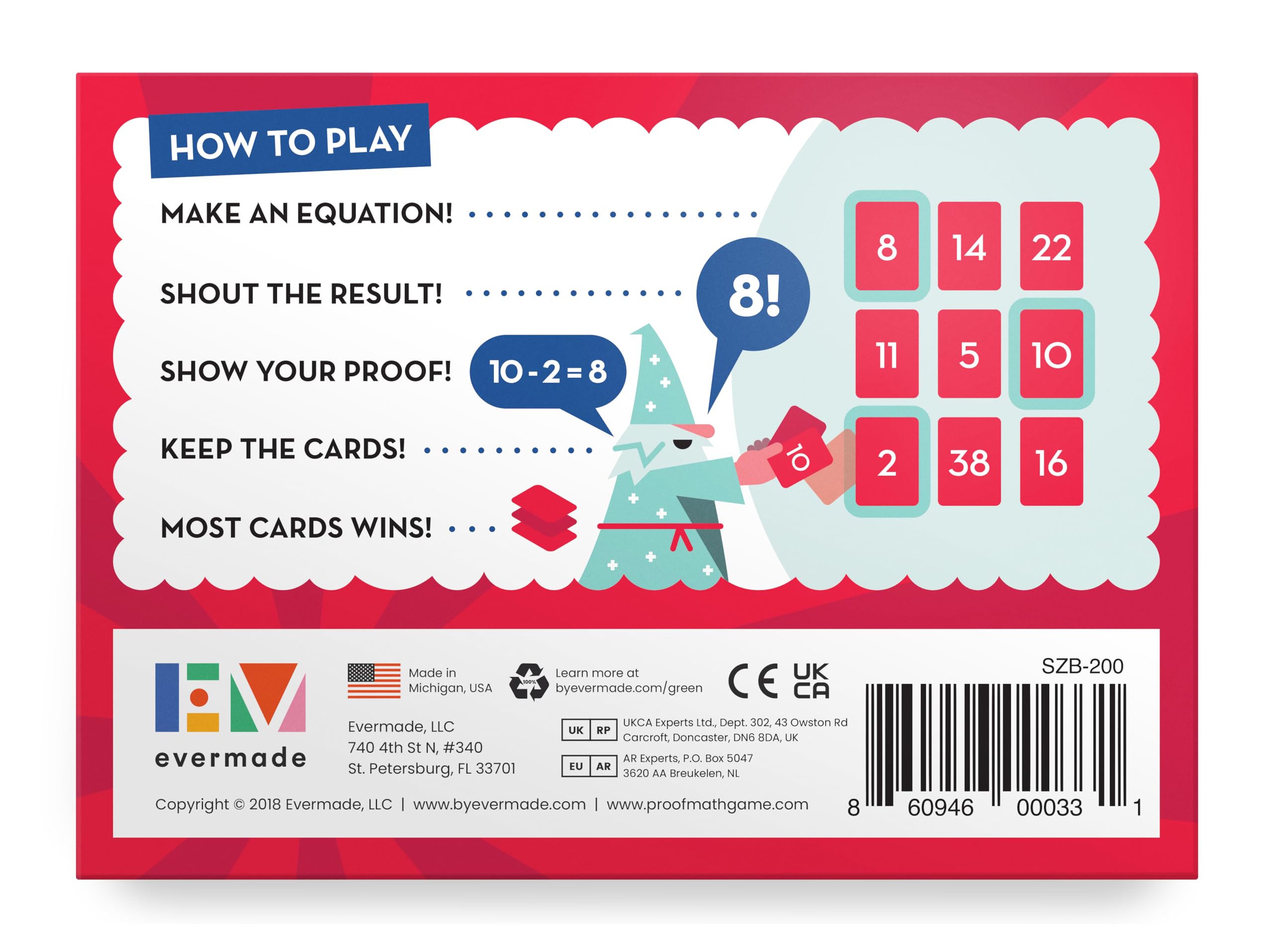 Proof! Math Game - Fast Paced Mental Math Magic - Teachers' Choice Award Winning Educational Game, Ages 9+
