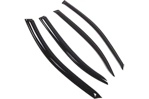 TuningPros Outside Mount Window Vent Visors Rain Guards Compatible with Mercedes S430 S500 S600 2000-2006 | Side Window Wind Deflectors Rain Shields | Smoke Tinted, 4 Pcs Set, DGWV-830