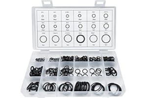 Ohleats 225 PCS O Ring Kit, 18 Sizes Rubber Auto Sealing O-Ring Assortment Set, Professional Air Conditioning Compressor Gasket Classification Set for Vehicle Repair, Car Accessories