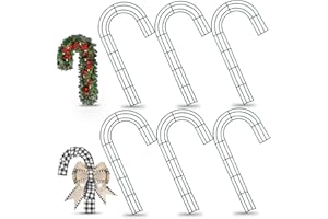 6Pcs Wire Wreath Frame 16 Inch Iron Candy Cane Shaped Metal Wreath Frame DIY Crafts for Christmas Wedding House Holiday
