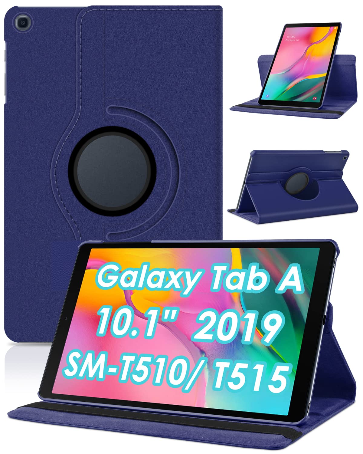 KATUMO Case for Samsung Galaxy Tab A 2019, Rotating Flip Cover for Galaxy TabA 10.1 inch Book Cover for Samsung Tab A10.1 2019 SM-T510/T515 Leather Case