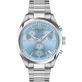 Tissot PR 100, Swiss Quartz Chronograph, 40mm, Ice Blue Dial, Men's Watch
