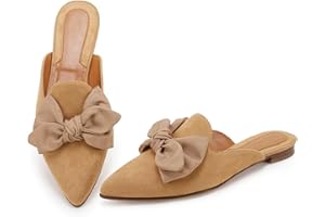 Rilista Mules for Women Slip On Comfortable Pointed Toe Womens Loafers Women's Flats for Women's Mules & Clogs