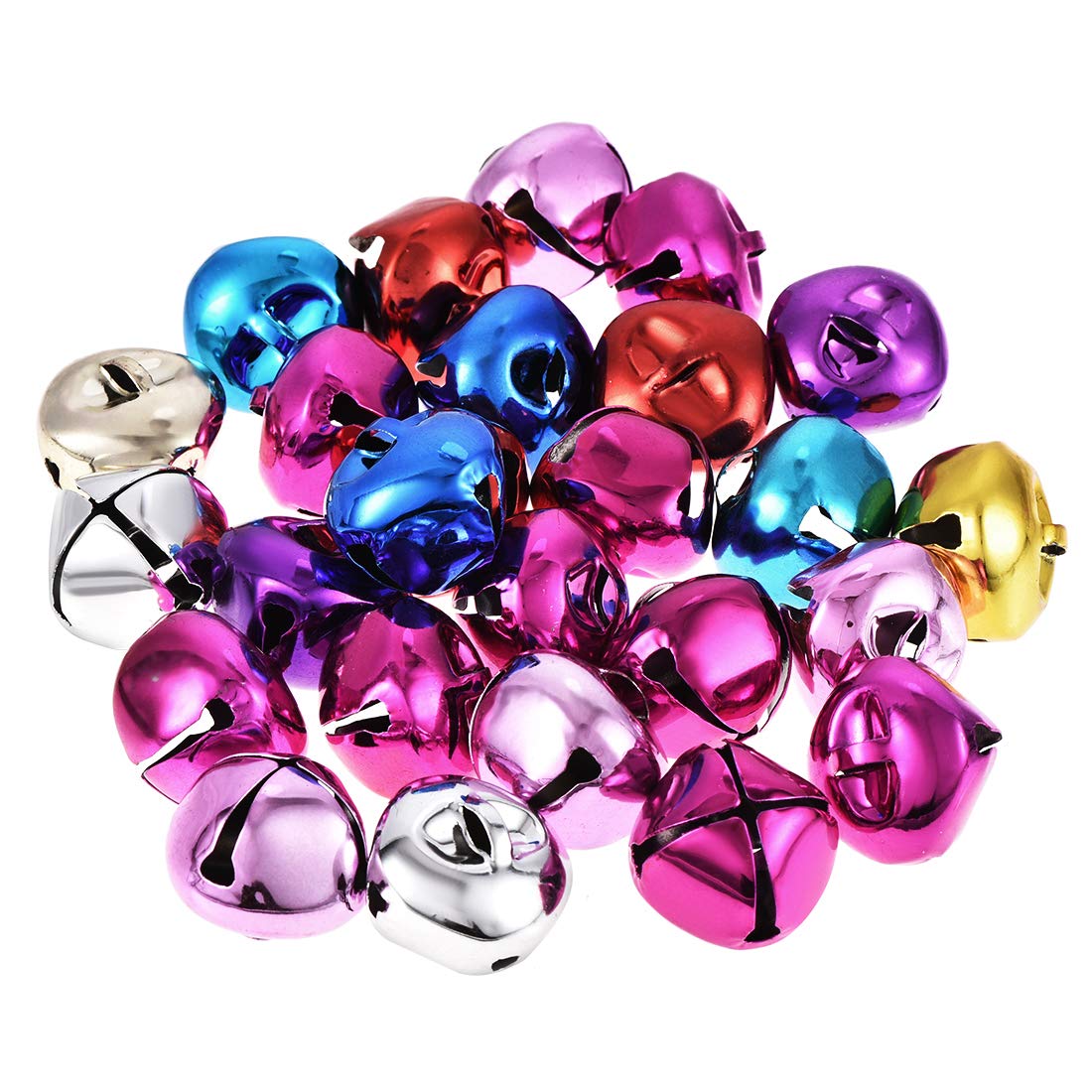 sourcing map DIY Small Bells, 25mm/0.98-Inch 40pcs, Craft Bells Bulk DIY Bells for Christmas Festival Decoration Party Home, Multicolor