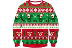 ACOCOPY Boys Girls Ugly Christmas Sweater 3D Cool Long Sleeve Knitted Sweatshirt Cozy Crewneck Pullover Jumper 3-12 Years