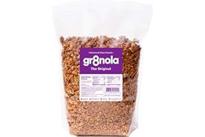 gr8nola THE ORIGINAL - Healthy, Low Sugar Bulk Granola Cereal - Made with Superfoods, Whole Almonds, Honey, Cinnamon and Flaxseed, Soy Free, Dairy Free and No Refined Sugar - 4.5lb Resealable Bag