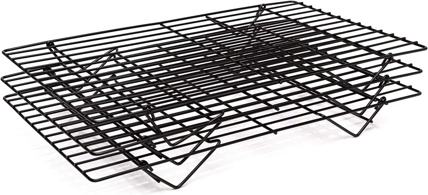 TopBaking™ 3 Tier Stackable Cooling Rack ☆ Non Stick Oven Safe & Heat Resistant ☆ Use with Baking Tray for Cakes Biscuits & Bread - Image 4